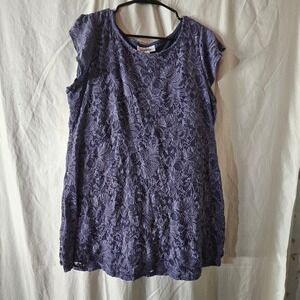 maternity layered lacy short‎ sleeved top blue, size XL, Motherhood Maternity